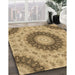 Machine Washable Transitional Yellow Orange Rug in a Family Room, wshpat1394brn