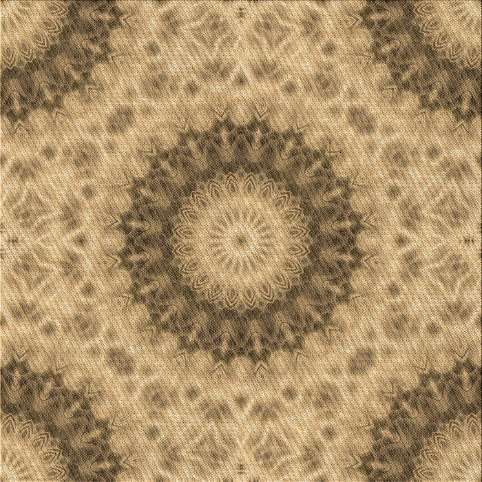 Round Patterned Yellow Orange Rug, pat1394brn