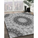 Machine Washable Transitional Smokey Gray Rug in a Family Room, wshpat1394gry