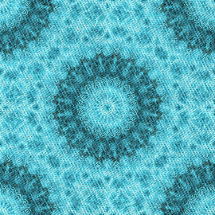 Round Patterned Dark Turquoise Green Rug, pat1394lblu