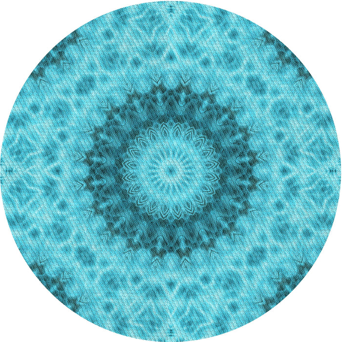 Square Patterned Dark Turquoise Green Rug, pat1394lblu