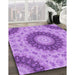 Patterned Violet Purple Rug in Family Room, pat1394pur