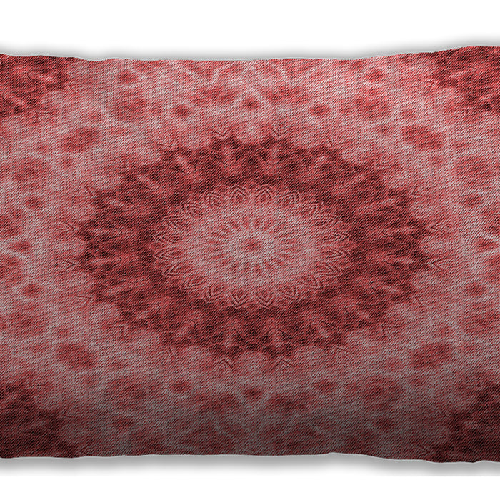 Patterned Rectangular Ruby Red Lumbar Throw Pillow, 13 inch by 19 inch, lbpat1394rd