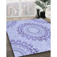 Patterned Blue Rug, pat1395blu