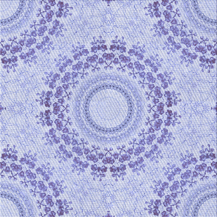Round Patterned Blue Rug, pat1395blu
