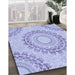 Patterned Blue Rug in Family Room, pat1395blu