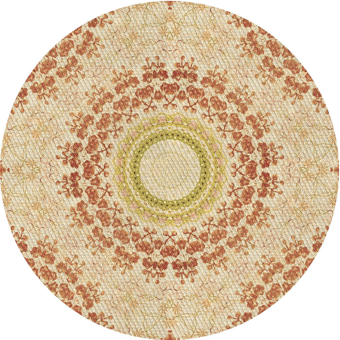 Square Patterned Orange Rug, pat1395brn