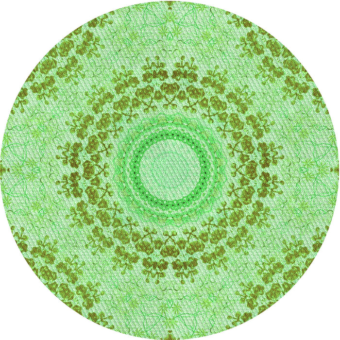 Square Machine Washable Transitional Jade Green Rug in a Living Room, wshpat1395grn
