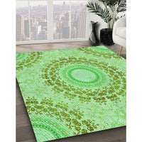 Patterned Jade Green Rug, pat1395grn