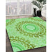 Patterned Jade Green Rug in Family Room, pat1395grn