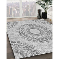 Patterned Gunmetal Gray Rug, pat1395gry