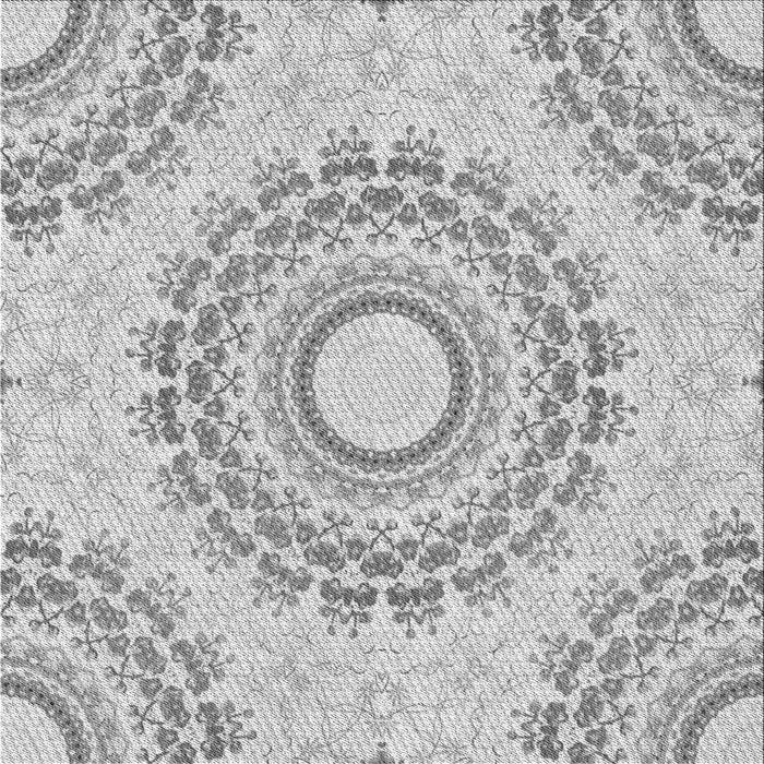 Round Patterned Gunmetal Gray Rug, pat1395gry