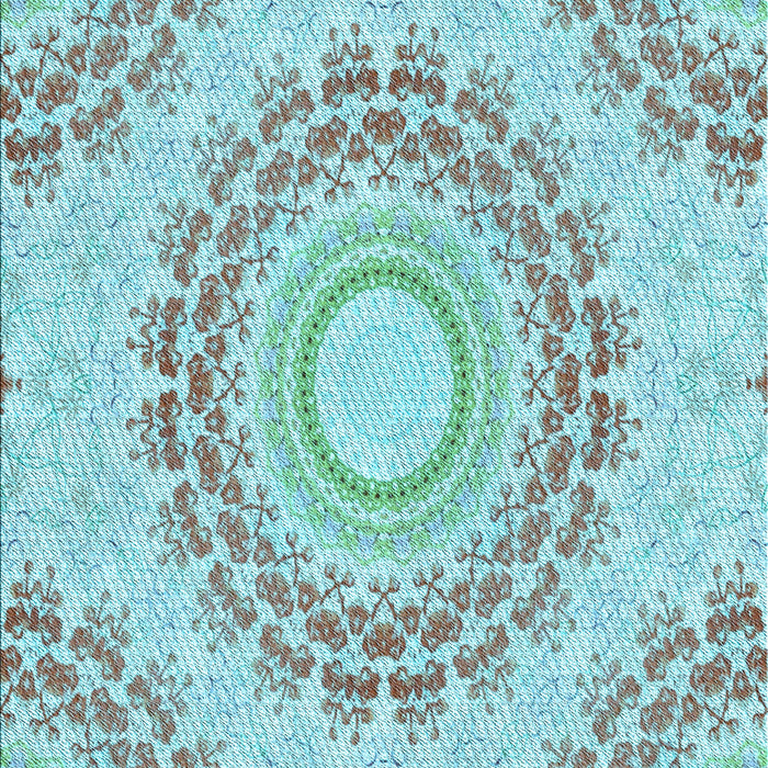 Machine Washable Transitional Blue Rug, wshpat1395lblu