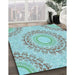 Patterned Blue Rug in Family Room, pat1395lblu