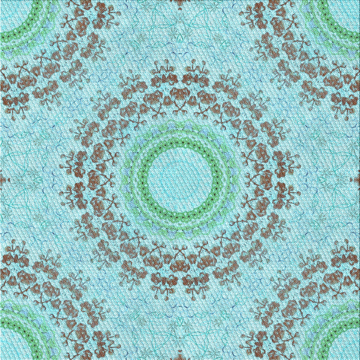 Round Machine Washable Transitional Blue Rug, wshpat1395lblu