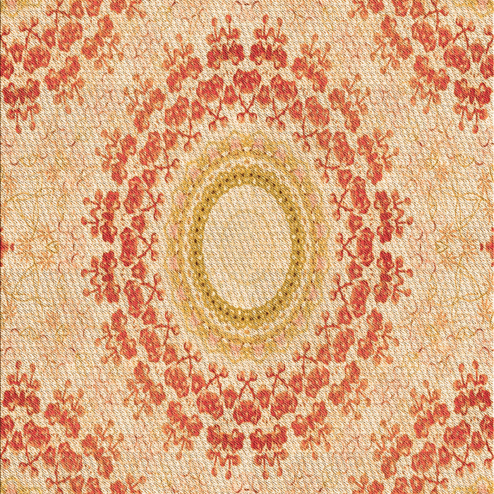 Patterned Neon Orange Rug, pat1395org