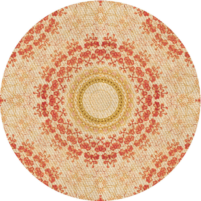 Square Patterned Neon Orange Rug, pat1395org
