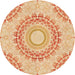 Square Patterned Neon Orange Rug, pat1395org