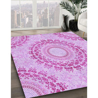 Patterned Blossom Pink Rug, pat1395pur