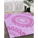 Patterned Blossom Pink Rug in Family Room, pat1395pur