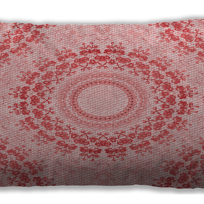 Patterned Rectangular Red Lumbar Throw Pillow, 13 inch by 19 inch, lbpat1395rd