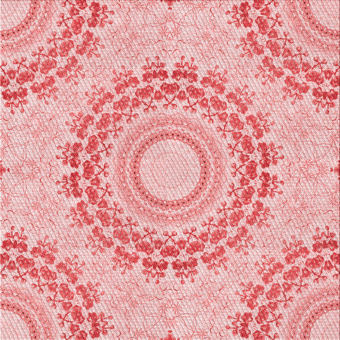 Round Patterned Red Rug, pat1395rd