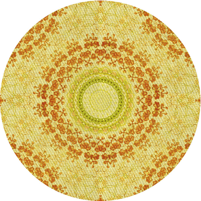 Square Patterned Bold Yellow Rug, pat1395yw