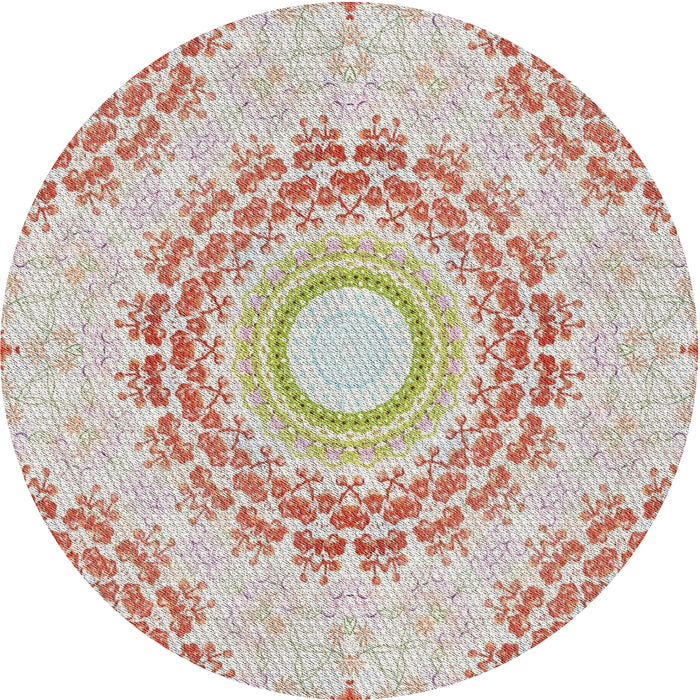 Square Machine Washable Transitional Orange Salmon Pink Rug, wshpat1395