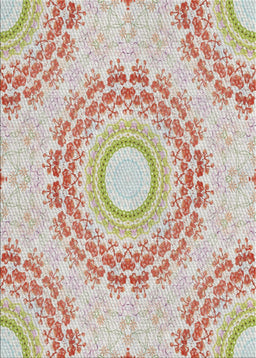 Machine Washable Transitional Orange Salmon Pink Rug, wshpat1395