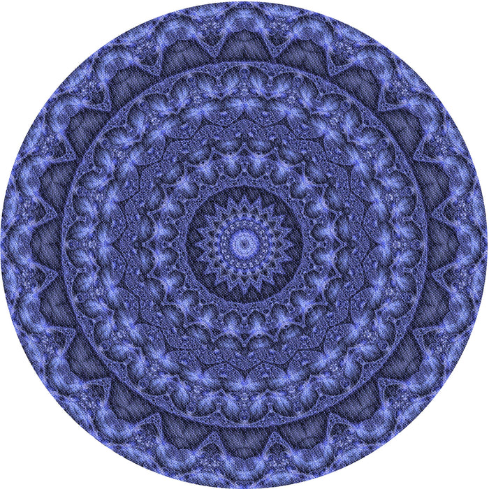 Square Patterned Denim Dark Blue Rug, pat1396blu