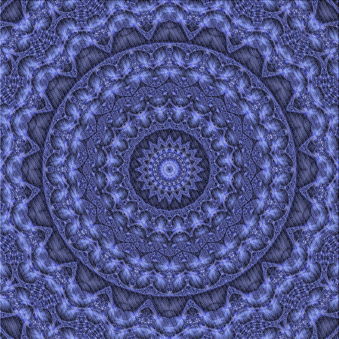 Round Patterned Denim Dark Blue Rug, pat1396blu