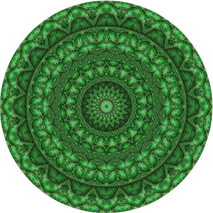 Square Machine Washable Transitional Deep Emerald Green Rug in a Living Room, wshpat1396grn