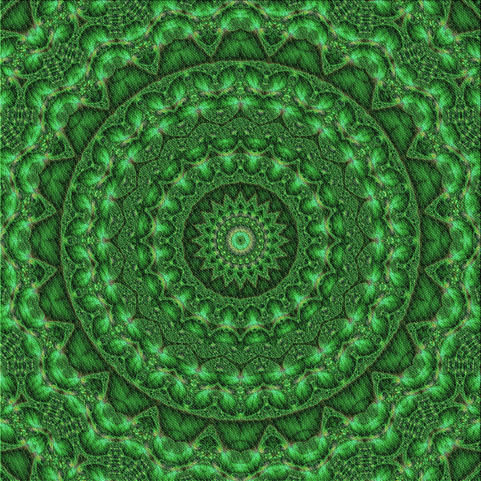 Round Patterned Deep Emerald Green Rug, pat1396grn