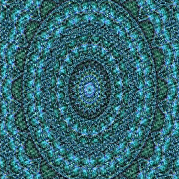 Patterned Dark Turquoise Green Rug, pat1396lblu