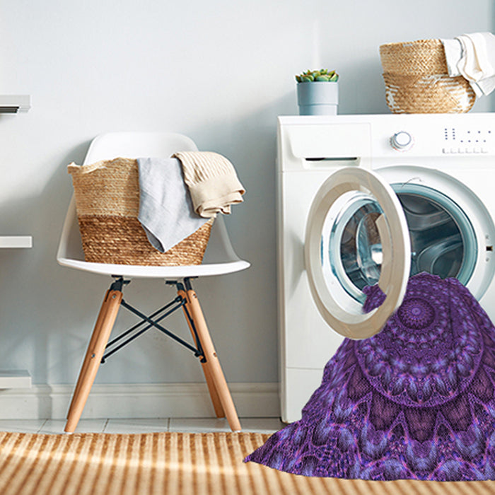 Machine Washable Transitional Purple Rug in a Washing Machine, wshpat1396pur
