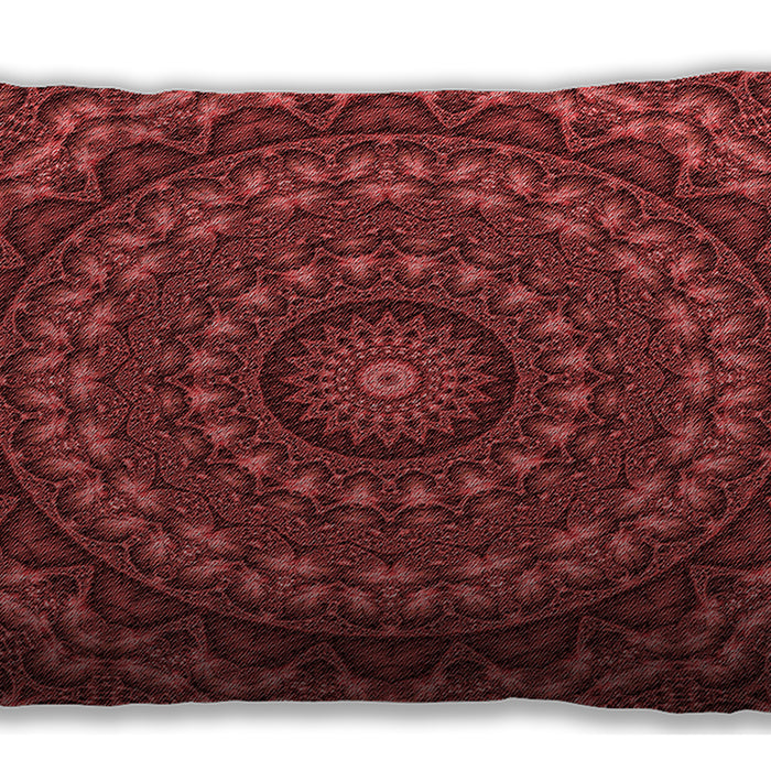 Patterned Rectangular Tomato Red Lumbar Throw Pillow, 13 inch by 19 inch, lbpat1396rd