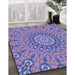 Machine Washable Transitional Slate Blue Rug in a Family Room, wshpat1397blu