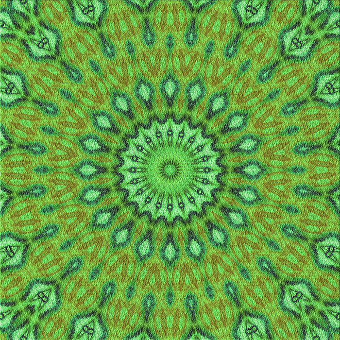 Round Machine Washable Transitional Green Rug, wshpat1397grn