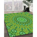 Machine Washable Transitional Green Rug in a Family Room, wshpat1397grn