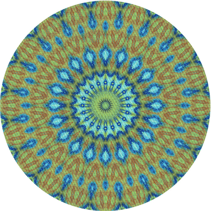 Square Machine Washable Transitional Hazel Green Rug in a Living Room, wshpat1397lblu