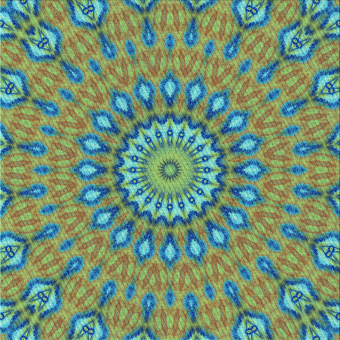 Round Machine Washable Transitional Hazel Green Rug, wshpat1397lblu