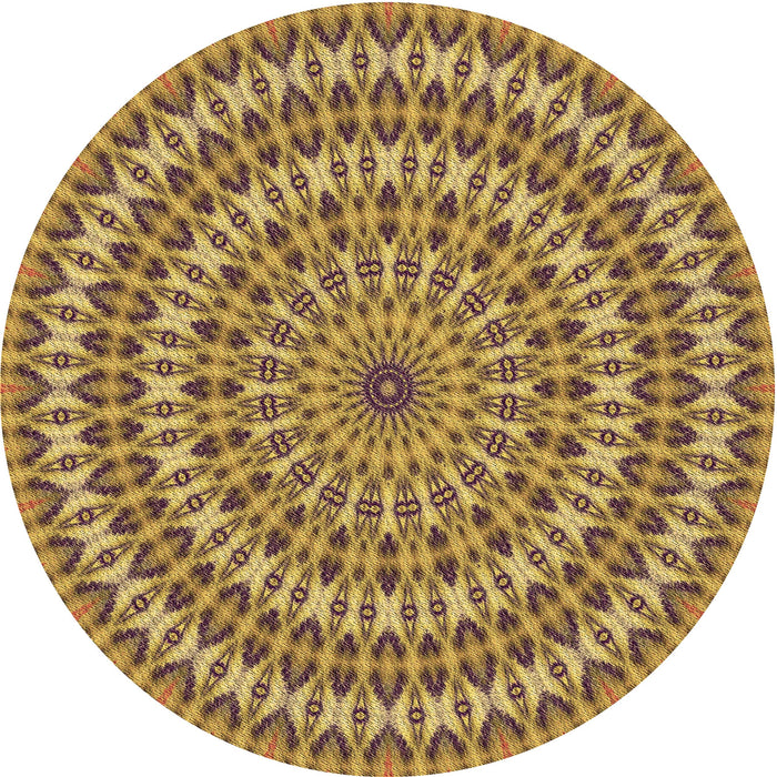 Square Machine Washable Transitional Yellow Rug in a Living Room, wshpat1398brn