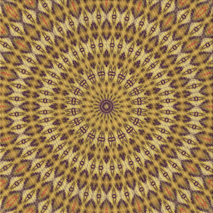 Round Patterned Yellow Rug, pat1398brn