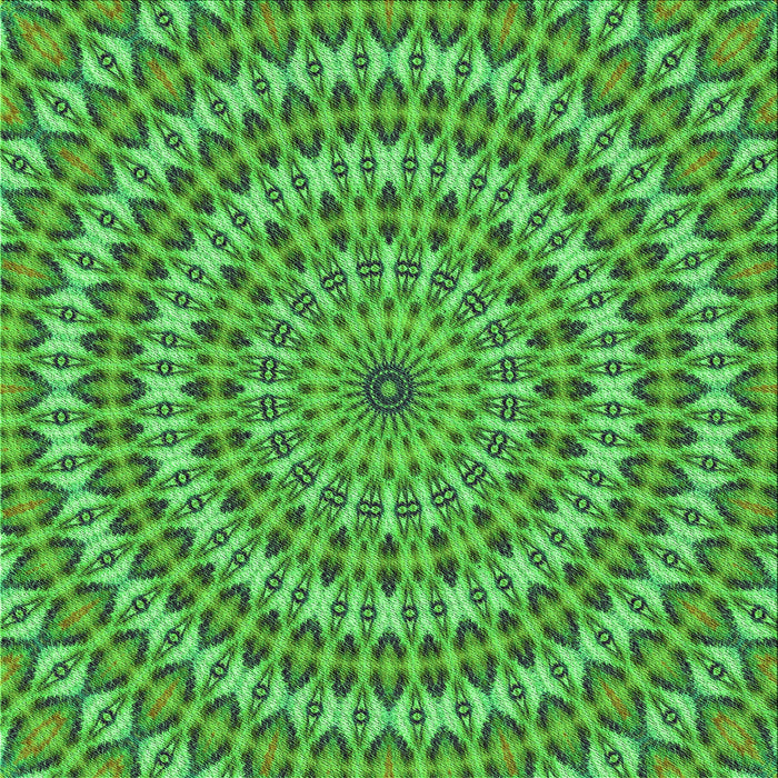 Round Patterned Forest Green Rug, pat1398grn