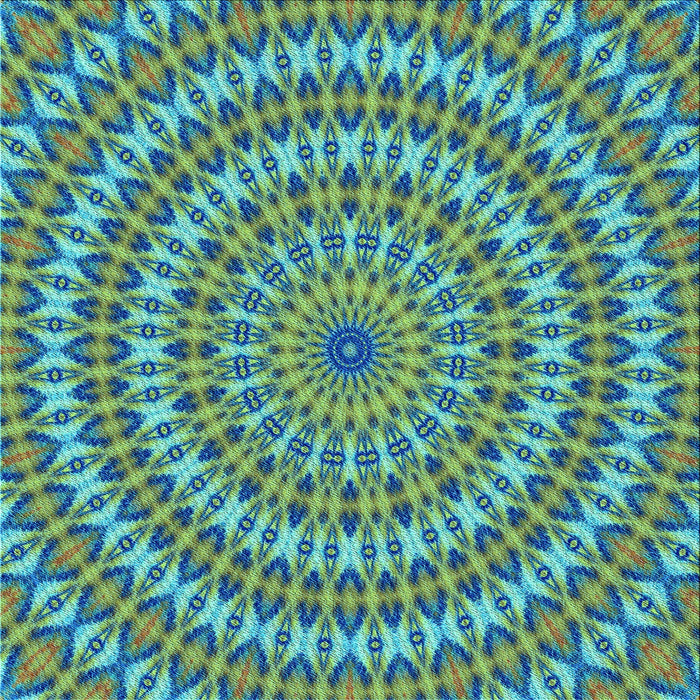 Round Patterned Lime Mint Green Rug, pat1398lblu