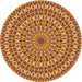 Square Patterned Mahogany Brown Rug, pat1398org