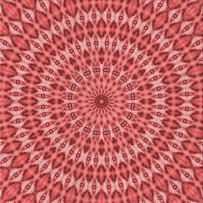 Round Patterned Red Rug, pat1398rd