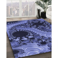 Patterned Sky Blue Rug, pat1399blu