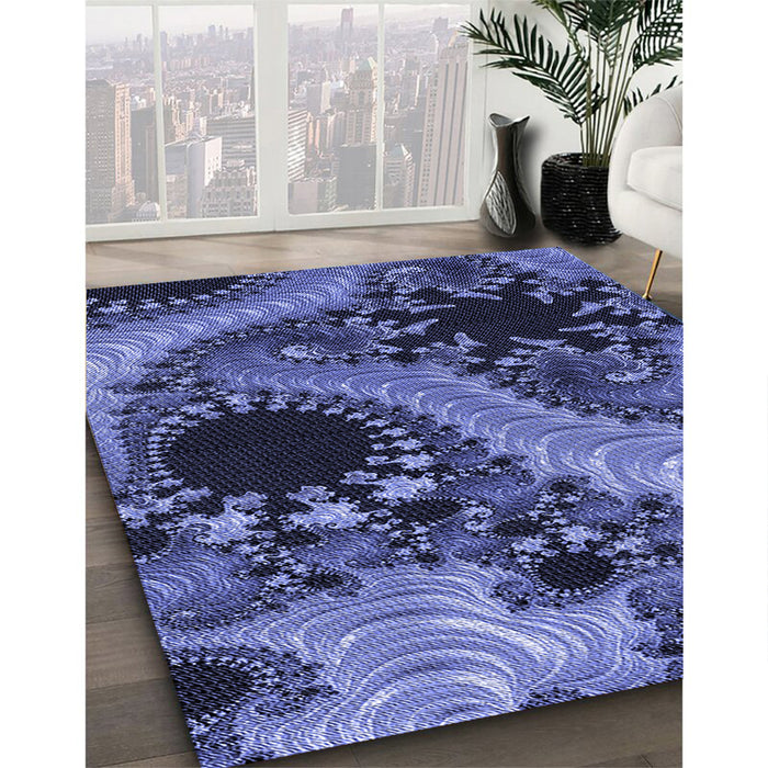 Machine Washable Transitional Sky Blue Rug in a Family Room, wshpat1399blu