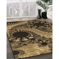 Patterned Cinnamon Brown Rug, pat1399brn